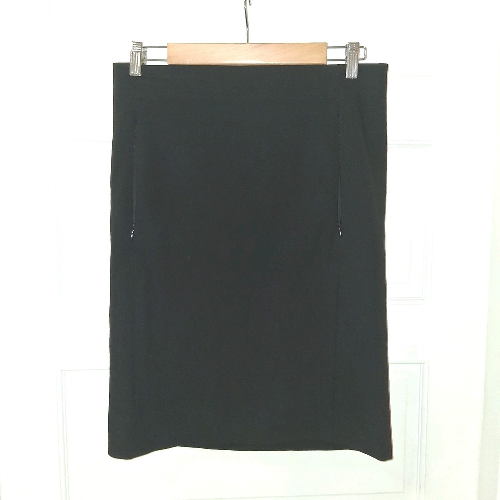 Diane von Furstenberg Ponte Knit Skirt Deep Pockets Size 12 Black